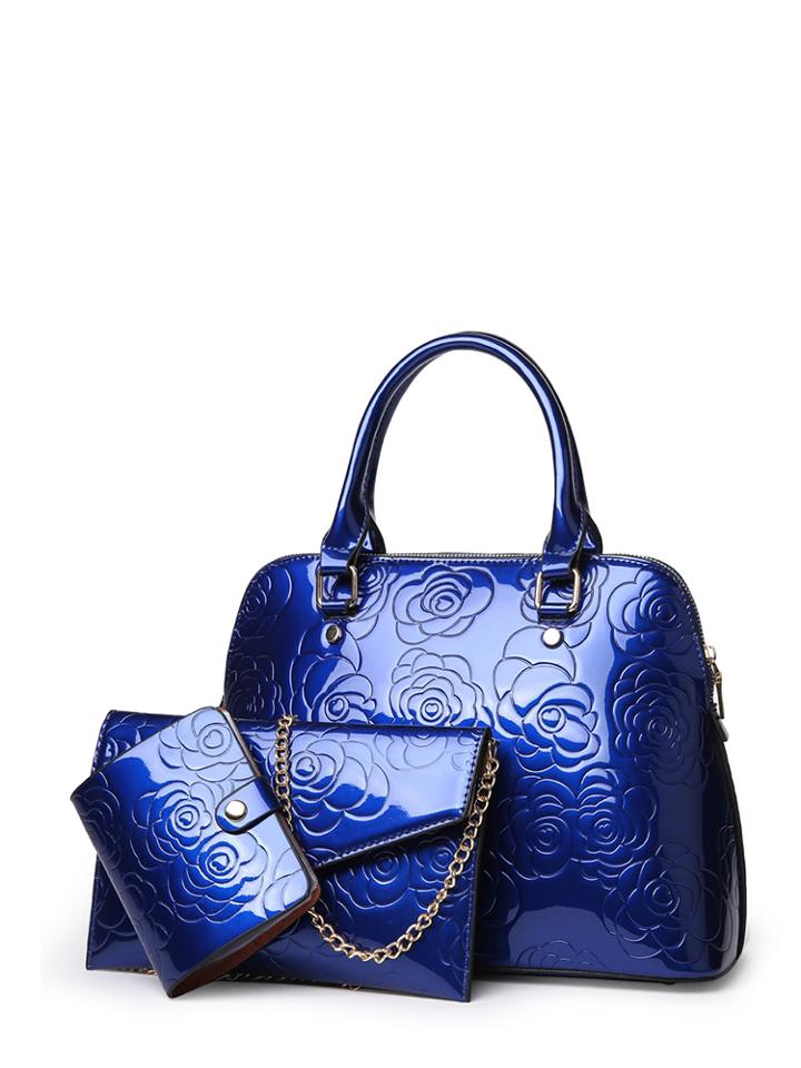 Shein Floral Embossed Combination Bag 3pcs