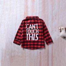 Shein Toddler Boys Letter Print Plaid Shirt