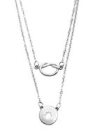 Shein Silver Plated Layered Geometric Pendant Necklace