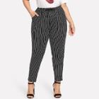 Shein Plus Striped Drawstring Pocket Pants