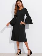 Shein Exaggerate Bell Sleeve Fit & Flare Dress