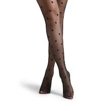 Shein Black Polka Dot Pattern Sheer Mesh Pantyhose Stockings