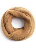 Shein Camel Knit Textured Fluffy Infinity Scarf