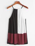 Shein Color Block Slit Side High Low Cami Top