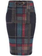 Shein Colour Slim Plaid Pockets Skirt