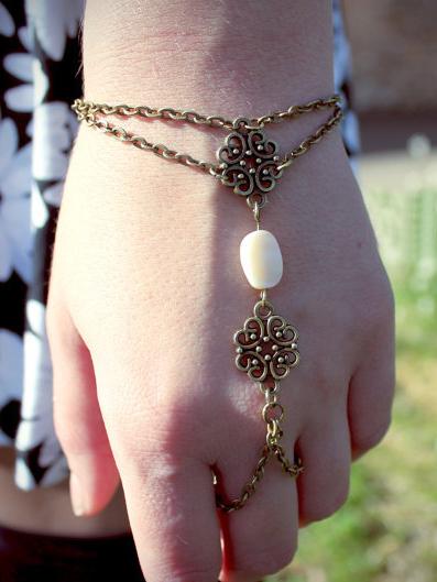 Shein Beaded Cutout Hand Chain
