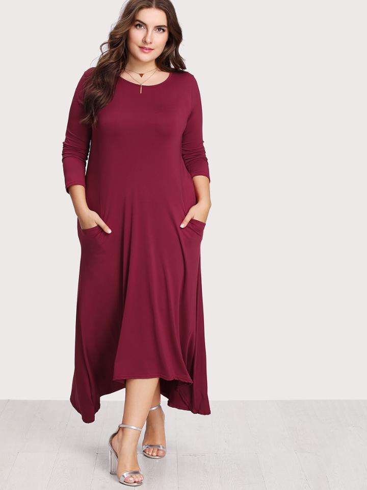 Shein Pocket Dip Hem Dress