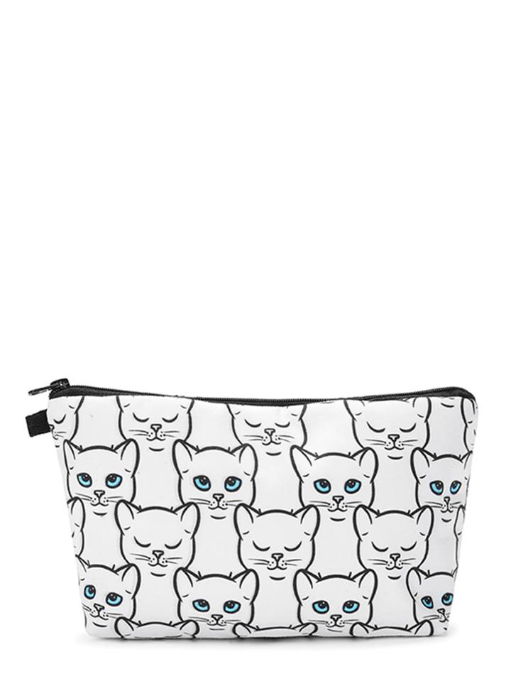 Shein Cat Print Makeup Bag