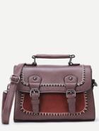 Shein Dark Brown Faux Leather Satchel Bag