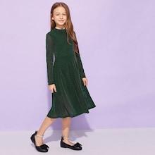 Shein Girls Solid A-line Dress