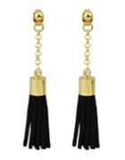 Shein Black Long Tassel Drop Earrings