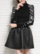Shein Black Collar Sequined Sweater