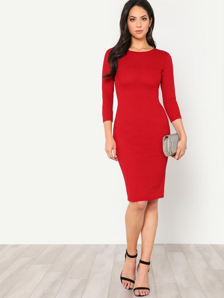 Shein Self Tie Pencil Dress