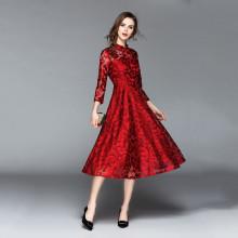 Shein Stand Neck Flare Dress