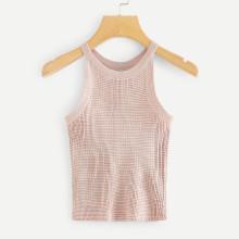 Shein Ribbed Knit Halter Top