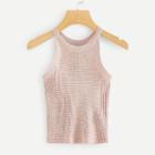 Shein Ribbed Knit Halter Top