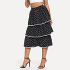 Shein Dot Print Tiered Layered Skirt