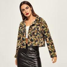 Shein Camo Print Crop Jacket