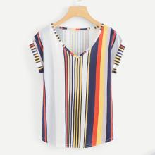 Shein V Neckline Striped Tee