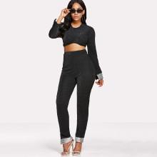 Shein Crop Top And Split Side Pants