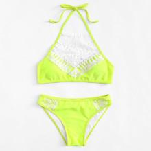 Shein Contrast Lace Bikini Set