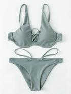 Shein Criss Cross Detail Bikini Set
