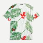 Shein Men Palm Leaf And Flower Print Tee