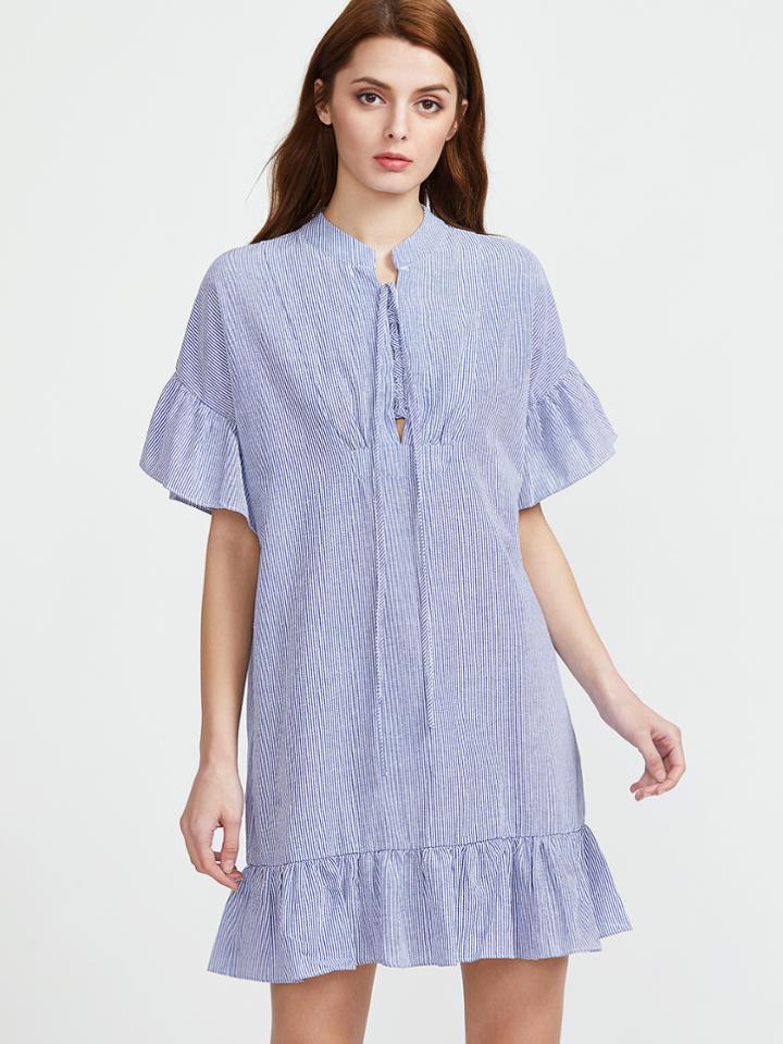 Shein Vertical Striped Dropped Waist Dress