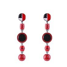 Shein Ball Detail Layered Round Drop Earrings