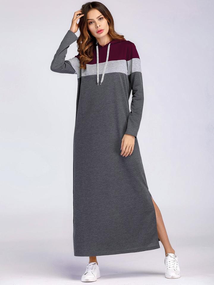 Shein Color Block Split Side Tee Dress