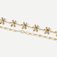 Shein Flower Design Layered Chain Anklet