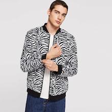 Shein Men Zip Up Zebra Jacket