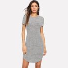 Shein Curved Hem Heathered Knit Dress