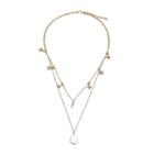 Shein Waterdrop Pendant Layered Chain Necklace