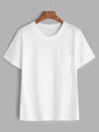 Shein White Short Sleeve Pocket T-shirt
