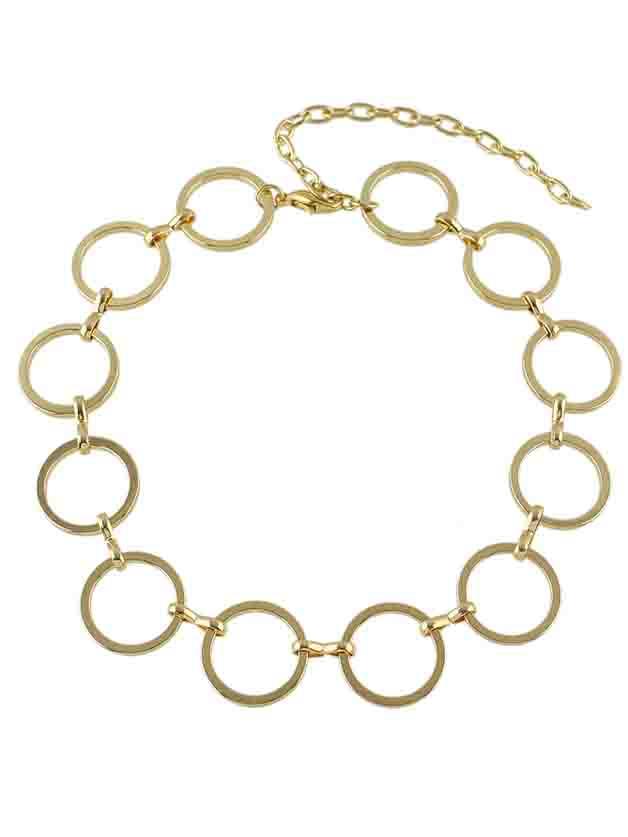 Shein Gold Wide Metal Chain Choker Necklace For Lady