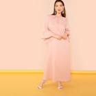 Shein Plus Tie Neck Flounce Sleeve Maxi Dress