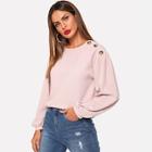 Shein Button Front Solid Top