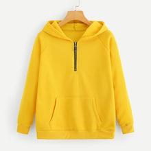 Shein Plus Quarter Zip Raglan Sleeve Hoodie