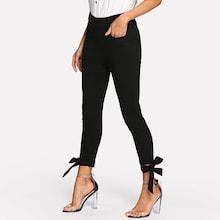 Shein Knot Hem Solid Pants