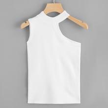 Shein Asymmetrical Shoulder Solid Top