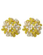 Shein Yellow Flower Shape Stud Earrings