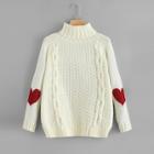 Shein High Neck Heart Print Jumper