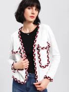 Shein Braided Patched Open Front Jacket
