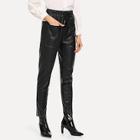 Shein Pocket Front Solid Pu Pants