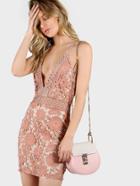 Shein Lace Overlay Plunging Cami Dress