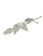 Shein Silver Plated Pearl Leaf Shape Hair Clip