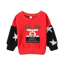 Shein Toddler Boys Christmas & Letter Print Sweatshirt