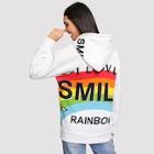 Shein Letter And Rainbow Print Hoodie