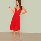 Shein Solid Swing Dip Hem Cami Dress